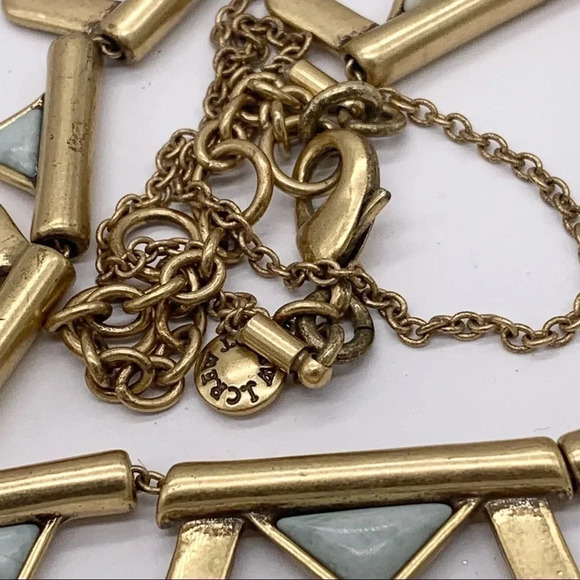 J. Crew Light Green Sliding Gems Gold Necklace - Picture 3 of 3